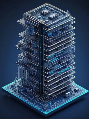 Von Neumann architecture, computer hardware, diagram illustration, blueprint style, detailed circuitry, wires, microchips, CPU, ALU, registers, buses, memory units, control units, arithmetic logic, in