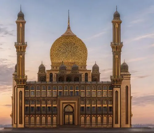 this beautiful, ornate building is part of the abuyand city, abuyands area, with a dome shaped structure with four massive spires in the center,al nahyan grand mosque,islamic architectural,abu dhabi m