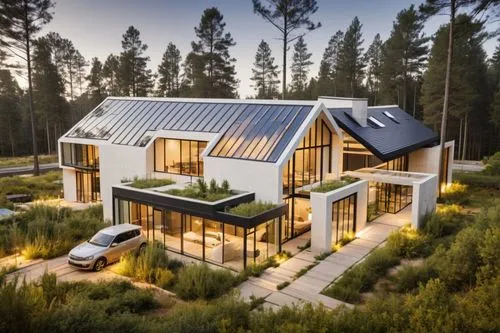 WHITE theme , WHITE exterior walls,folding roof,eco-construction,timber house,grass roof,metal roof,inverted cottage,log home,dunes house,smart home,log cabin,house in the forest,cubic house,modern ar