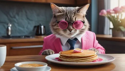 pink cat,cat coffee,tea party cat,cat drinking tea,to have breakfast,spring pancake,blini,hot cakes,still life with jam and pancakes,peterbald,hotcakes,fika,pancakes,red cat,vintage cat,ham pancakes,breakfast at tiffany's,cat's cafe,cat image,caterer,Photography,General,Natural