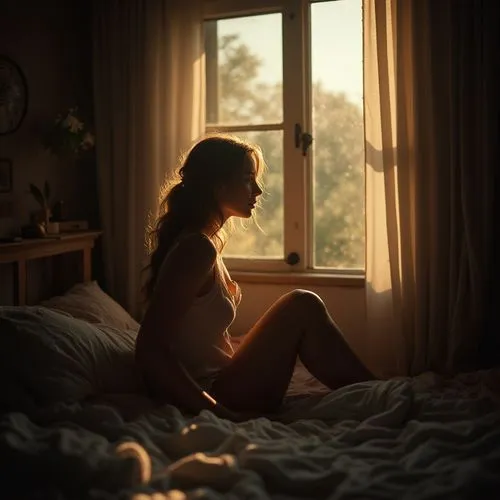 woman silhouette,morning light,ampt,girl in bed, silhouette,silhouette,Photography,General,Cinematic