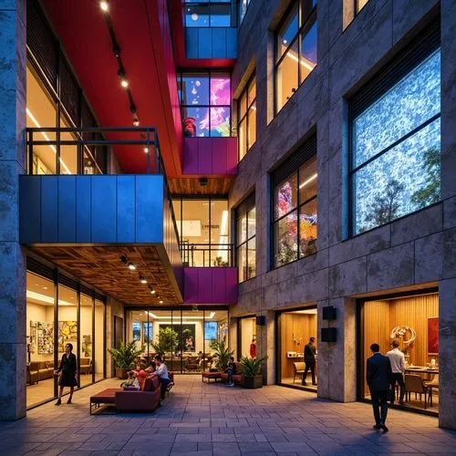 lofts,atriums,modern architecture,adjaye,atrium,esade,andaz,multistory,courtyard,inside courtyard,contemporary,gensler,colorful facade,seidler,modern office,glass facades,massart,palo alto,rikshospitalet,mvrdv