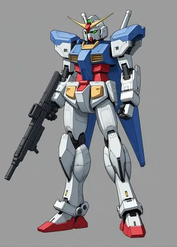 Gundam Unicorn,a drawing of an armored robot with a gun,gundam,ibo,srw,fuzeon,gunpla,tatsunoko