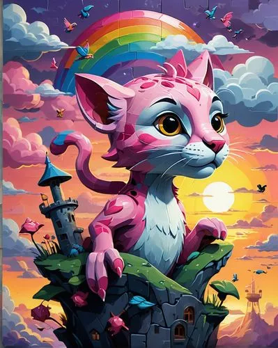 kittikachorn,unicorn background,nyan,pink cat,ognyan,rainbow unicorn,unicorn,unicorn art,fantasy animal,licorne,unicorn and rainbow,rainbow background,nikorn,color rat,owairan,kozik,llyra,skillicorn,prachakorn,murgatroyd,Illustration,Vector,Vector 06