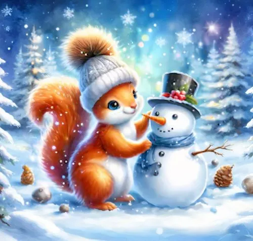 christmas snowy background,christmas fox,winter animals,christmas snowman,christmas animals,winter background