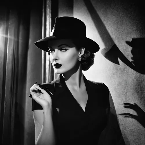 film noir,joan crawford-hollywood,gene tierney,hedy lamarr-hollywood,art deco woman,black hat,femme fatale,hat retro,hedy lamarr,roaring twenties,vampira,jane russell-female,dita,anna may wong,maureen o'hara - female,retro woman,teresa wright,greta garbo-hollywood,cigarette girl,hepburn,Photography,Black and white photography,Black and White Photography 08