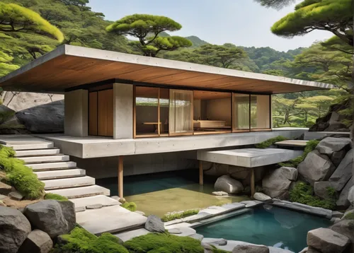 japanese architecture,asian architecture,japanese zen garden,ryokan,modern house,zen garden,modern architecture,house in mountains,landscape design sydney,mid century house,cubic house,pool house,japanese garden ornament,house in the mountains,luxury property,roof landscape,grass roof,beautiful home,3d rendering,house by the water,Unique,Design,Infographics