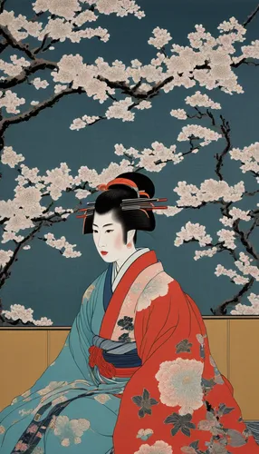 geisha girl,cool woodblock images,geisha,japanese art,japanese floral background,kimono fabric,woodblock prints,tea ceremony,plum blossoms,japanese woman,mukimono,kimono,oriental painting,japanese tea,junshan yinzhen,japanese culture,shinto,honzen-ryōri,japanese background,the cherry blossoms,Photography,Documentary Photography,Documentary Photography 07