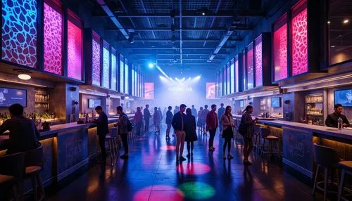 nightclub,exploratorium,innoventions,museum of science and industry,luminato,futuristic art museum,factory hall,event venue,arclight,artscience museum,spaceport,concert venue,ozeaneum,a museum exhibit,planetariums,spaceland,science world,emporium,dancefloor,colored lights