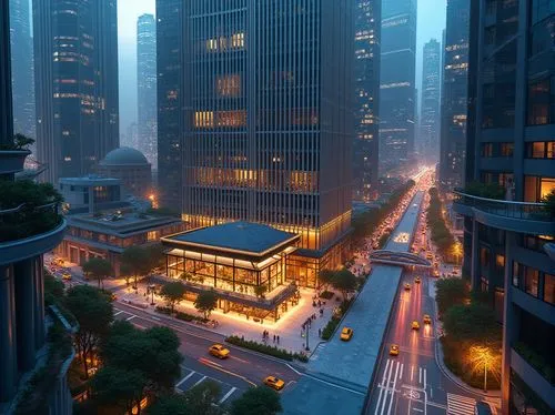 shanghai,guangzhou,business district,chengdu,chongqing,lujiazui,metropolis,taikoo,makati,financial district,lumpur,city corner,skyscrapers,hcmc,megacorporations,cybercity,kowloon,the skyscraper,citydev,nanjing,Photography,General,Realistic