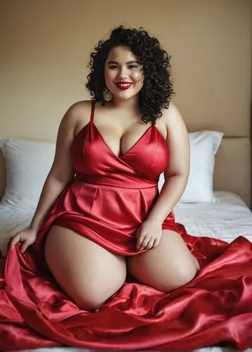 lady in red,chubby,young woman,lingerie,bedroom,long hair,Photography,Documentary Photography,Documentary Photography 04