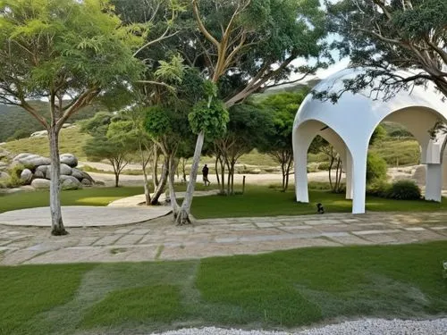 guacamayos people family
,the landscaping has a lot of trees and stones,pergolas,hala sultan tekke,masseria,three centered arch,patio,hyang garden,Photography,General,Realistic