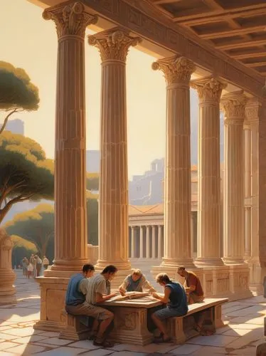 school of athens,peristyle,greek temple,celsus library,doric columns,ephesus,panathenaic,zappeion,house with caryatids,caesars,propylaea,ancient rome,athenian,columns,stoa,acropolis,colonnades,palace of knossos,pergamon,caesonia,Conceptual Art,Sci-Fi,Sci-Fi 15