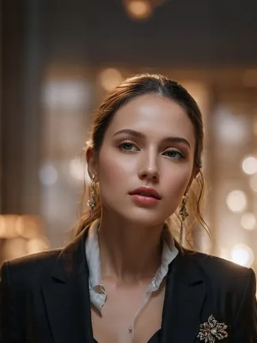 A perfect woman.,woman with long hair in a black suit looking at the camera,sarikaya,abdullayeva,sevda,elitsa,bulgari,burcu,Photography,General,Natural