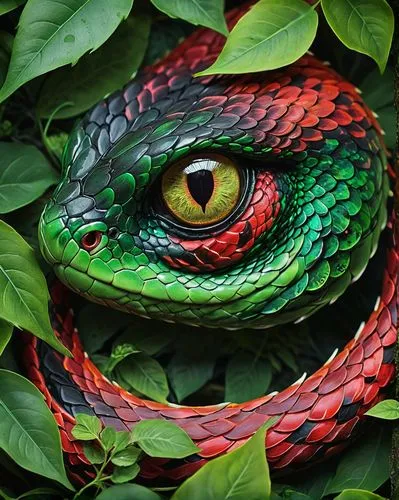 vipera,green python,quetzal,lagarto,quetzalcoatl,pitviper,chameleon abstract,emerald lizard,serpent,serpiente,red tailed boa,venomous snake,spiralfrog,guatemalan quetzal,splendor skink,basilisk,quetzals,nonvenomous,chameleon,reticulatus,Illustration,Realistic Fantasy,Realistic Fantasy 45