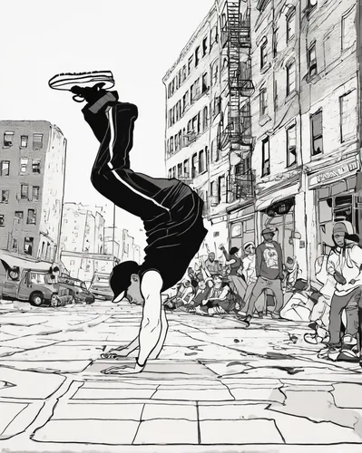 a pedestrian,flying girl,flip (acrobatic),street dance,flamenco,pedestrian,wonder woman city,waltz,falling,book illustration,camera illustration,girl ballet,street dancer,girl walking away,dance with canvases,ballerina girl,sprint woman,street play,woman walking,leaping,Illustration,Black and White,Black and White 02