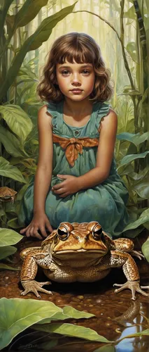 cane toad,lily pad,woman frog,water frog,janmastami,amphibian,boreal toad,american toad,phyllobates,amazonian oils,pond frog,water nymph,pond turtle,lily pond,oil painting on canvas,common frog,river of life project,natrix natrix,bullfrog,water snake,Illustration,Abstract Fantasy,Abstract Fantasy 11