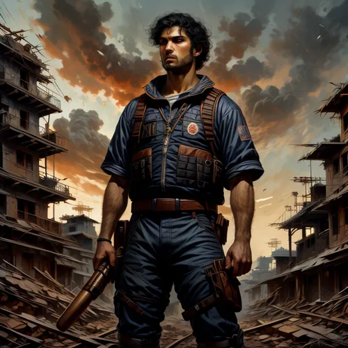 blue-collar worker,blue-collar,carpenter,a carpenter,ironworker,bricklayer,brawny,bodie,game art,construction worker,game illustration,che,che guevara,lumberjack pattern,warehouseman,mercenary,action-adventure game,joseph,gale,builder