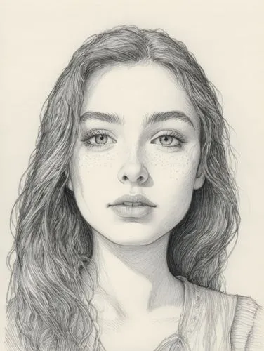 girl portrait,girl drawing,pencil drawing,mystical portrait of a girl,graphite,portrait of a girl,Illustration,Black and White,Black and White 13