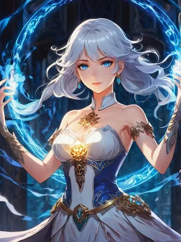 libra,zodiac sign libra,winterblueher,aurora,elza,cg artwork,water-the sword lily,medusa,show off aurora,luna,mezzelune,vexiernelke,meteora,stechnelke,white rose snow queen,goddess of justice,ice queen,monsoon banner,minerva,fantasia,Illustration,Japanese style,Japanese Style 03