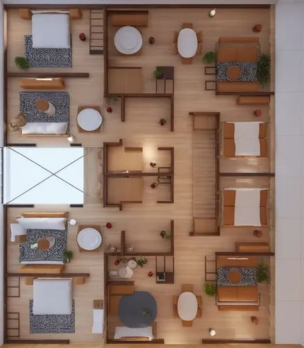 es una planta arquitectonica con mobiliario 3d, reconocer de manera adeauda las escaleras
,an apartment,shared apartment,habitaciones,apartment,sky apartment,floorplan home,floorplans,japanese-style r