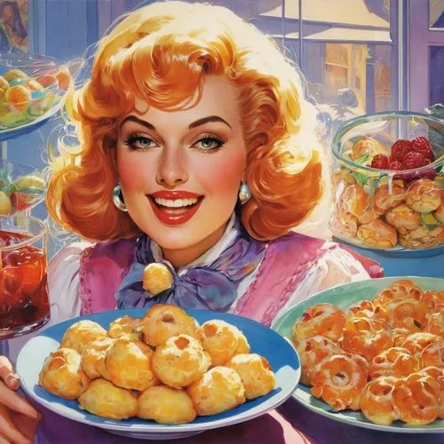 profiteroles,food icons,muffins,shirley temple,hostess,knishes,cream puffs,popovers,madeleines,madeleine,foodgoddess,gougeres,cockettes,tretchikoff,diet icon,marilyns,fritters,scones,acompanadas,marzipan balls,Conceptual Art,Fantasy,Fantasy 04