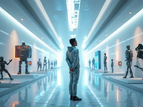 futuristic art museum,pharmacopeia,tron,silico,futurist,light space,futurepop,mannequins,futuristic,equals,mannequin,vevo,art gallery,cyberdyne,burzenin,bluelight,neon lights,light of art,artium,blue room,Photography,General,Realistic