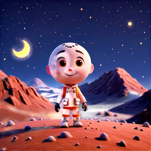 littlebigplanet,sackboy,upin,moon rover,planet mars,shenzhou,lbp,astronautical,firstman,mission to mars,red planet,astroboy,moon valley,chandrayaan,astronaut,martian,lightyear,et,cute cartoon character,keebler,Unique,3D,3D Character