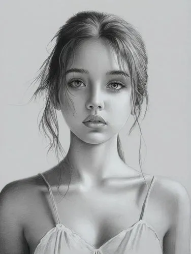 girl drawing,girl portrait,digital painting,pencil drawing,pencil drawings,charcoal pencil,Illustration,Black and White,Black and White 30