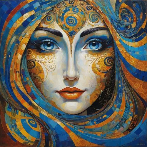 ebtekar,bohemian art,boho art,boho art style,priestess,inanna,melusine,sheherazade,amphitrite,gypsy soul,blue moon rose,oil painting on canvas,iconographer,estess,woman face,vesica,mervat,woman's face,amneris,zodiac sign libra,Art,Artistic Painting,Artistic Painting 32