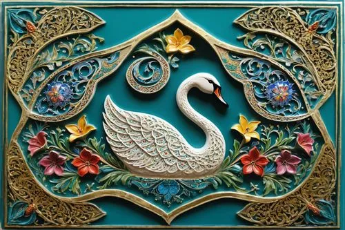 a white bird with flowers on the inside of it,simorgh,arryn,saudia,swan,ayat,saadi