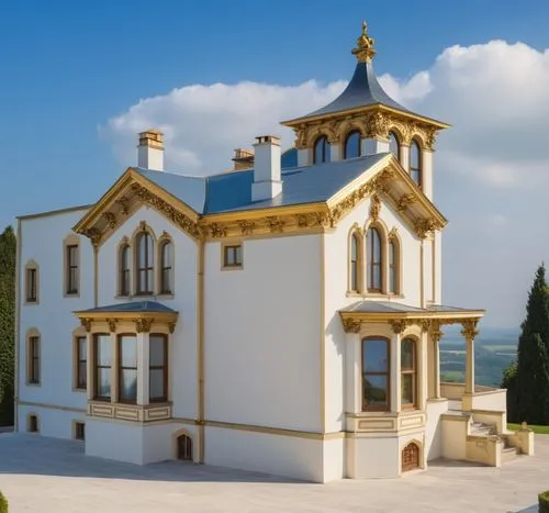 model house,chateau,gold castle,restored home,victorian house,villa,fairy tale castle,chateau margaux,palladianism,monbazillac castle,french building,iulia hasdeu castle,villa cortine palace,würzburg residence,mansion,doll's house,gold stucco frame,dolls houses,manor house,palazzina,Photography,General,Realistic