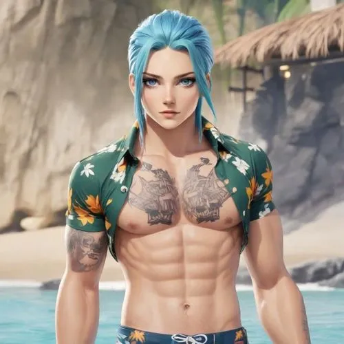 puka,male elf,tiddy,bara,pecks,yusuke