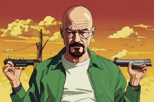 breaking bad,spy-glass,cleanup,spy,gungdo,walt,aa,analyze,png image,gangstar,guns,would a background,background image,gun,twitch icon,guru,preacher,homer,kung,man holding gun and light,Illustration,Vector,Vector 03