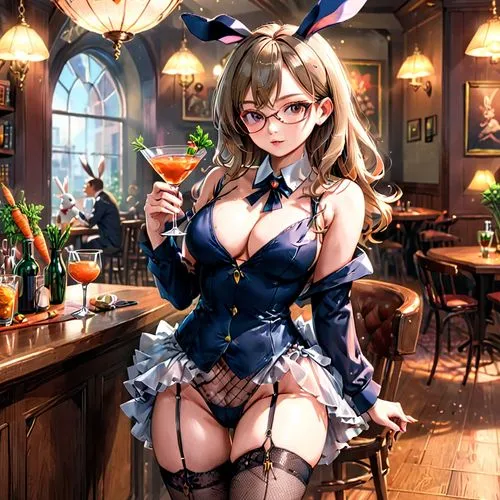 barmaid,bartender,bartending,atago,barmaids,barkeeper,bar,have a drink,bunny,cafe,pub,female hares,beatrix,two glasses,waitress,margarette,estara,jack rabbit,hare,european rabbit,Anime,Anime,General