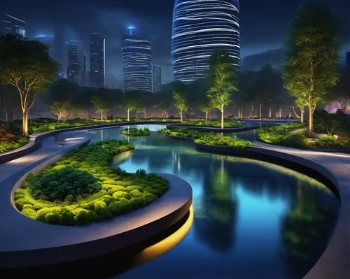 dubai garden glow,futuristic landscape,landscape background,urban park,landscaped,the park at night,songdo,dubay,landscape design sydney,city scape,central park,night scene,landscape designers sydney,cartoon video game background,city park,cityscapes,3d background,conservancy,arcology,city moat,Art,Artistic Painting,Artistic Painting 26