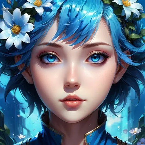 forget-me-not,myosotis,blue daisies,forget-me-nots,blue petals,blue flower,blue chrysanthemum,blue flowers,forget me nots,forget me not,flora,blue anemone,alpine forget-me-not,fantasy portrait,girl in flowers,flower fairy,blue hydrangea,rei ayanami,jasmine blue,water forget me not,Illustration,Realistic Fantasy,Realistic Fantasy 01