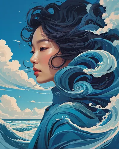 the wind from the sea,wind wave,ocean waves,ocean,japanese waves,ocean blue,sea,sea breeze,japanese wave,tidal wave,the endless sea,rogue wave,little girl in wind,blue waters,wind,water waves,ocean background,winds,the sea maid,siren,Illustration,Vector,Vector 05