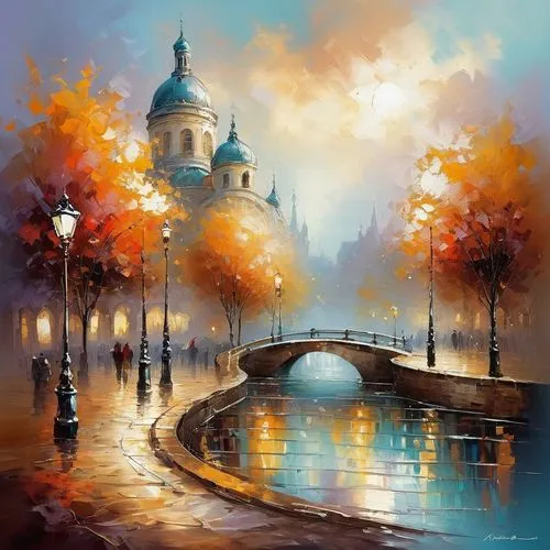 dubbeldam,watercolor paris,nestruev,autumn landscape,saint petersburg,dmitriev,Conceptual Art,Oil color,Oil Color 06