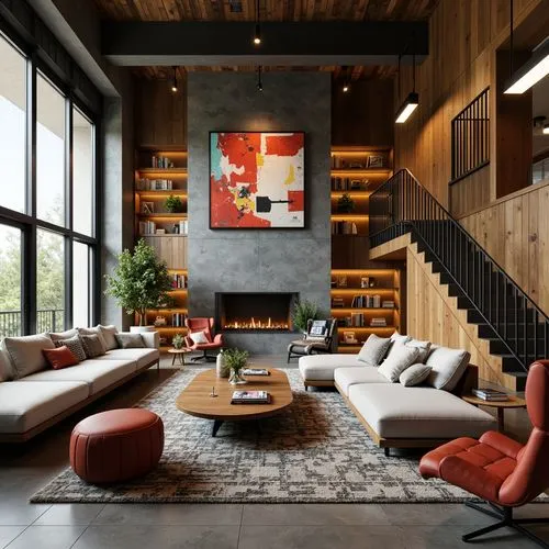 contemporary decor,modern living room,interior modern design,modern decor,minotti,fire place,livingroom,living room,loft,interior design,mid century modern,luxury home interior,lofts,apartment lounge,sitting room,home interior,interior decoration,interior decor,mid century house,fireplace