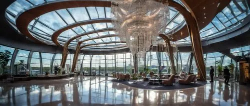 rotana,skylon,kaust,blavatnik,lobby,hotel lobby,esteqlal,glass wall,glass building,habtoor,atrium,largest hotel in dubai,structural glass,foyer,futuristic architecture,hall of nations,jumeirah,glass facade,emirates palace hotel,dubay,Illustration,Realistic Fantasy,Realistic Fantasy 47