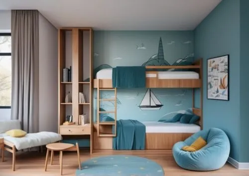 kids room,modern room,children's bedroom,sky apartment,blue room,shared apartment,children's room,boy's room picture,an apartment,baby room,danish room,danish furniture,apartment,modern decor,great room,search interior solutions,room divider,contemporary decor,interior design,sleeping room