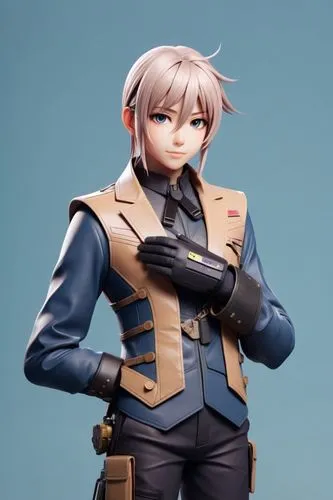 referencia personaje,a person in an anime character's clothes holding a gun,kotobukiya,kiseki,haseo,riku,takuto,game figure,Unique,3D,3D Character