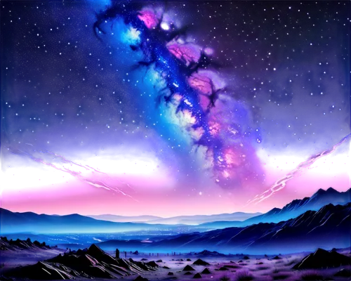 galaxy,purple landscape,night sky,unicorn background,galaxy collision,milky way,the night sky,nightsky,starry sky,fairy galaxy,starscape,the milky way,space art,milkyway,universe,star sky,nebula,cosmic,fantasy landscape,nebula 3,Conceptual Art,Fantasy,Fantasy 33