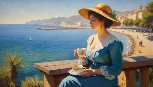 woman drinking coffee,woman at cafe,woman with ice-cream,café au lait,donsky,french coffee,italian painter,parisian coffee,nestruev,vettriano,dmitriev,coffee break,whitmore,lavazza,impressionism,chudinov,basov,coffee time,dubbeldam,martindell,Art,Artistic Painting,Artistic Painting 04