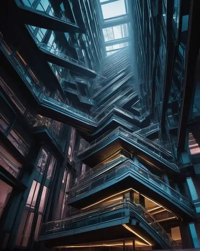 arcology,fractal environment,labyrinthian,vertigo,ultrastructure,atriums,industrial ruin,imprisoning,conduits,crossbeams,titanum,vertiginous,sulaco,elevators,megastructure,constructs,steel stairs,conduit,steel tower,industrial tubes,Illustration,Paper based,Paper Based 29