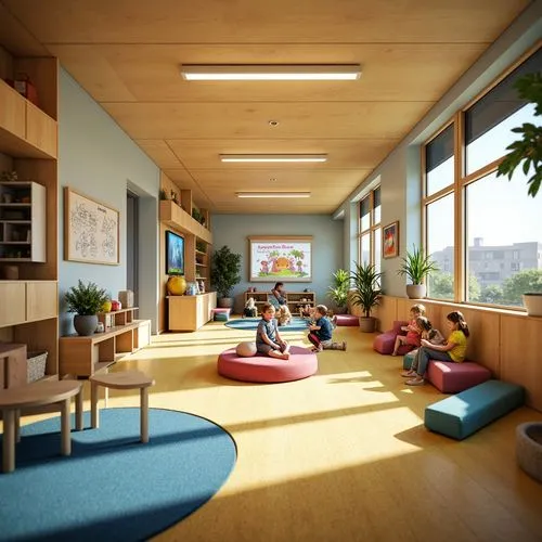 school design,kids room,children's interior,children's room,children's bedroom,schoolroom,dormitory,dorm,kindergarten,clubroom,modern room,class room,nursery,playrooms,3d rendering,classrooms,classroom,daylighting,prekindergarten,smart house