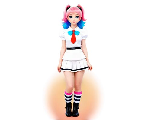 stylized macaron,3d model,fashion doll,cute cartoon character,candy island girl,3d rendered,3d figure,girl doll,nurse uniform,anime 3d,fashion girl,anime girl,delta sailor,android game,knee-high socks,female doll,anime japanese clothing,kawaii girl,retro girl,game character,Unique,Pixel,Pixel 02