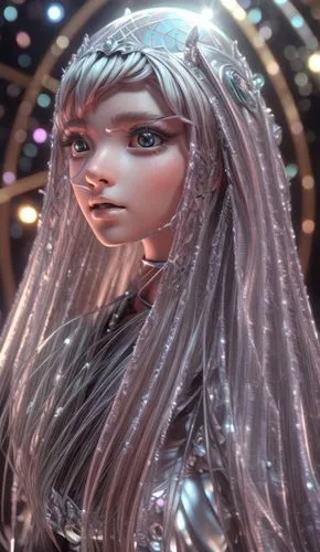 the snow queen,violet head elf,ice princess,miss circassian,artist doll,female doll,doll's facial features,ice queen,designer dolls,silvery,crystalline,elven,valerian,silver wedding,fashion dolls,queen of the night,silver,doll figure,vax figure,collectible doll