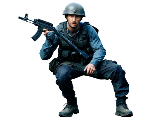 man holding gun and light,infantryman,bsaa,serviceman,garrison,vbss,corpsman,corpsmen,counterinsurgent,interservice,volksgrenadier,civilian,airman,commandos,policeman,devgru,firefights,steel helmet,counterterrorist,aircraftman,Illustration,Paper based,Paper Based 21